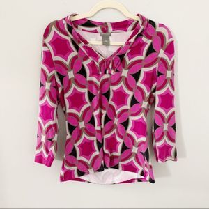 Ann Taylor top stretch v-neck 3/4 sleeve M